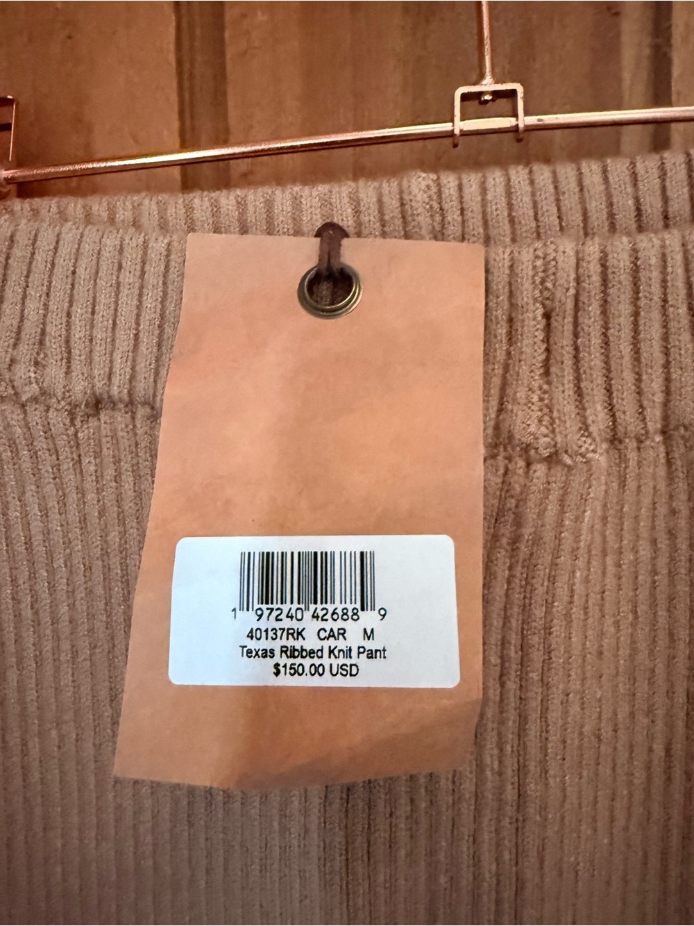 Frankie's Bikinis Tan Ribbed Track Pants & Button Cardigan Set - Picture 6 of 7
